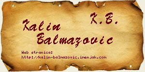 Kalin Balmazović vizit kartica